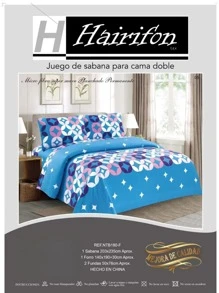 SET OF SHEETS FOR DOUBLE, QUEEN SIZE AND KING SIZE BED - Cadet Blue - View 1