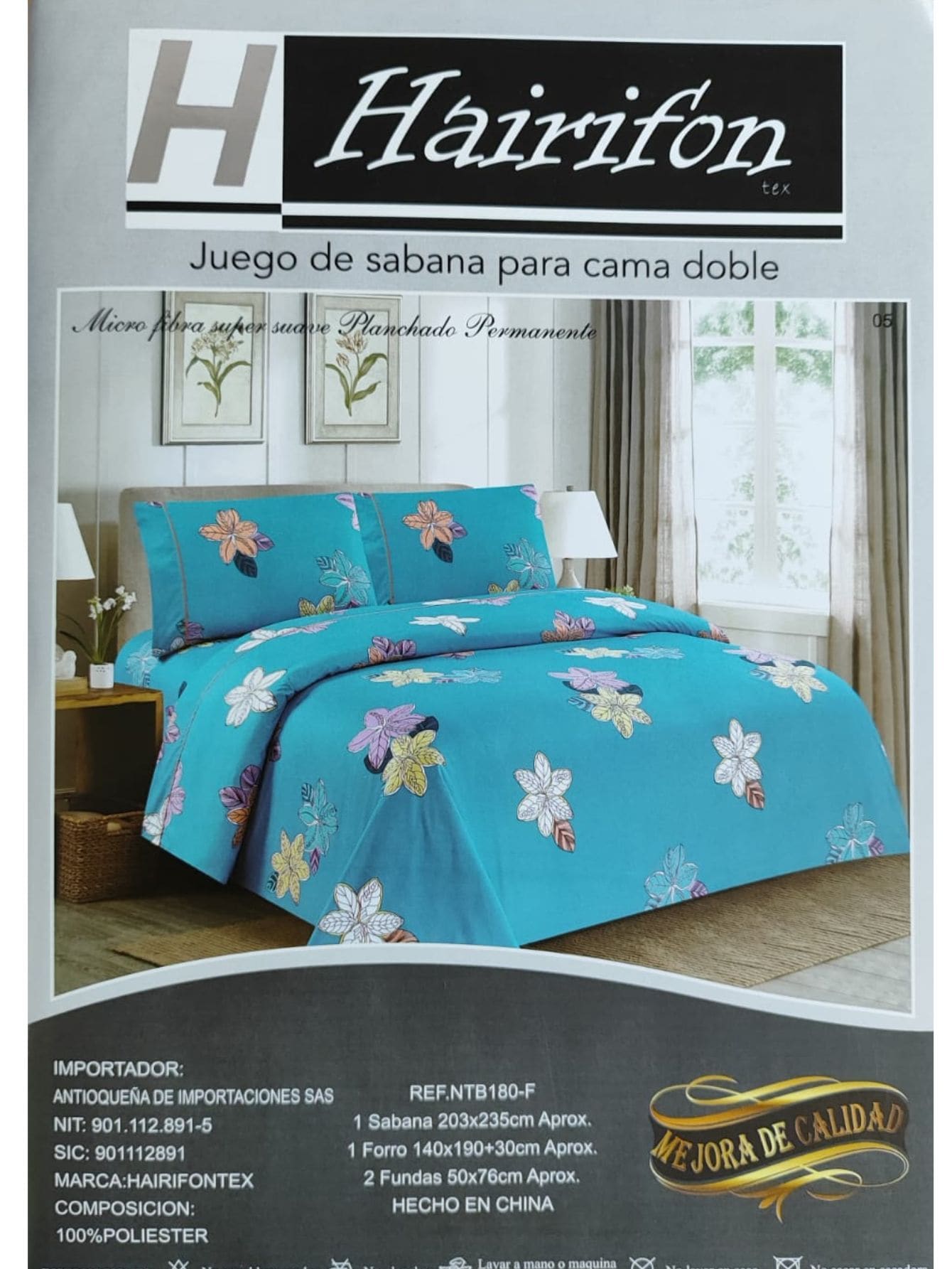 JUEGO DE SABANAS PARA CAMA MATRIMONIAL, QUEEN SIZE Y KING SIZE - Agua verde azul - Ver 1