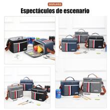 Lonchera Cuadrada Bolsa Térmica Con Correa Ajustable - Azul - Ver 2