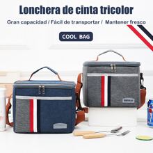 Lonchera Cuadrada Bolsa Térmica Con Correa Ajustable - Azul - Ver 5