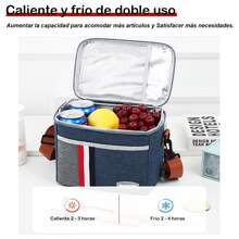 Lonchera Cuadrada Bolsa Térmica Con Correa Ajustable - Azul - Ver 4