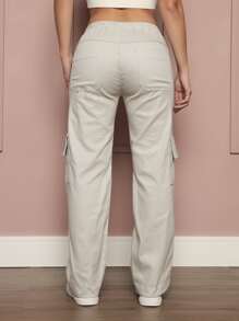 Women Pants - 灰色 - 查看 2