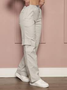 Women Pants - 灰色 - 查看 4