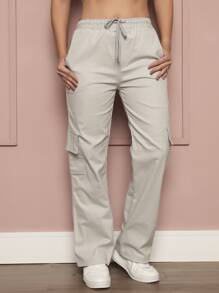 Women Pants - 灰色 - 查看 3