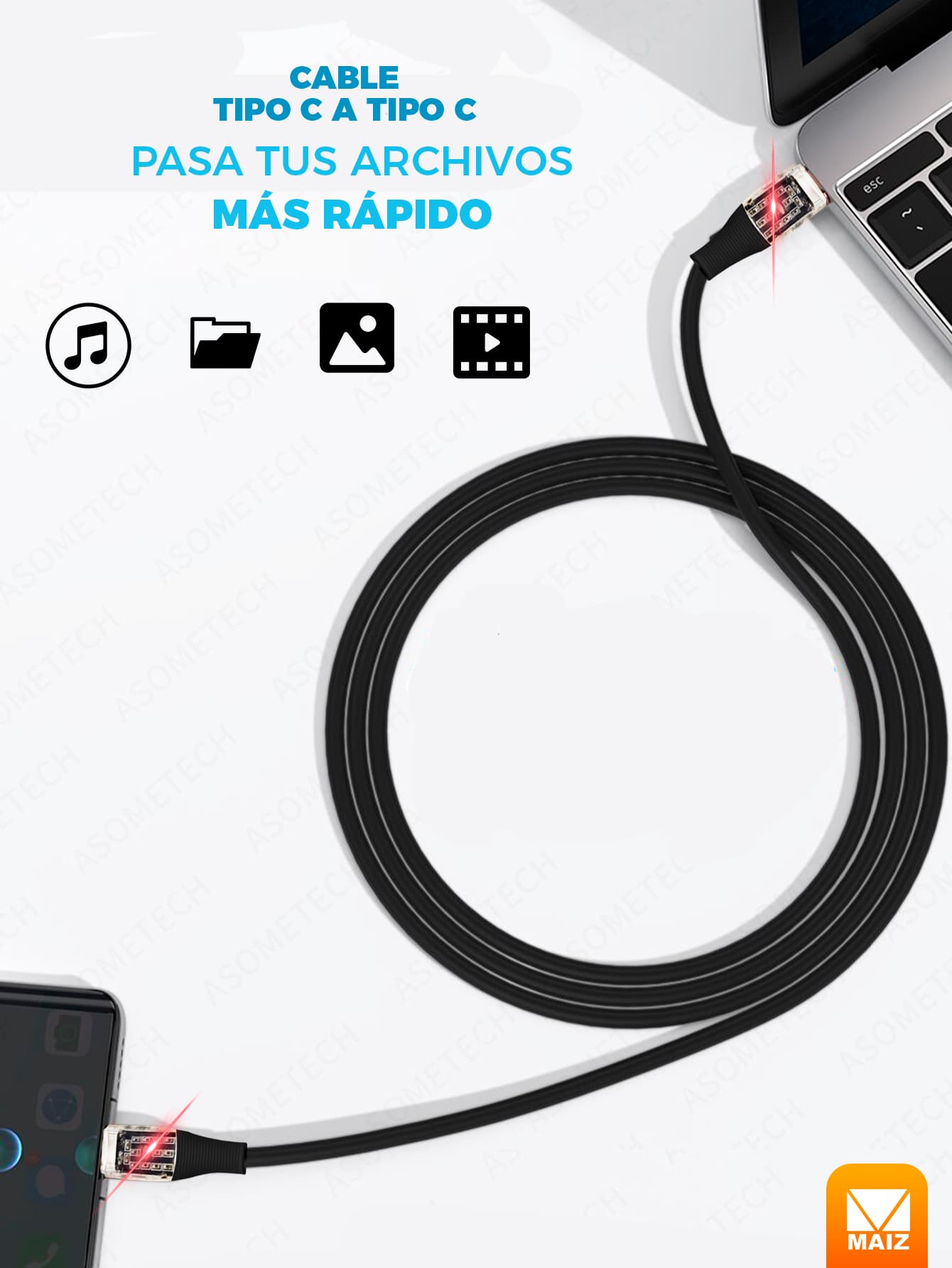 Charging Cable - 白色 - 查看 1