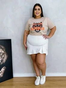 Plus Size Blouses - 米色 - 查看 5