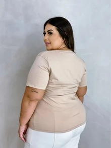 Plus Size Blouses - 米色 - 查看 7