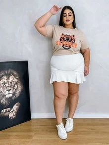 Plus Size Blouses - 米色 - 查看 3