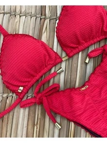 Women Bikini Sets - 紅色 - 查看 4