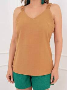 Women Tops - Màu be - Xem 7