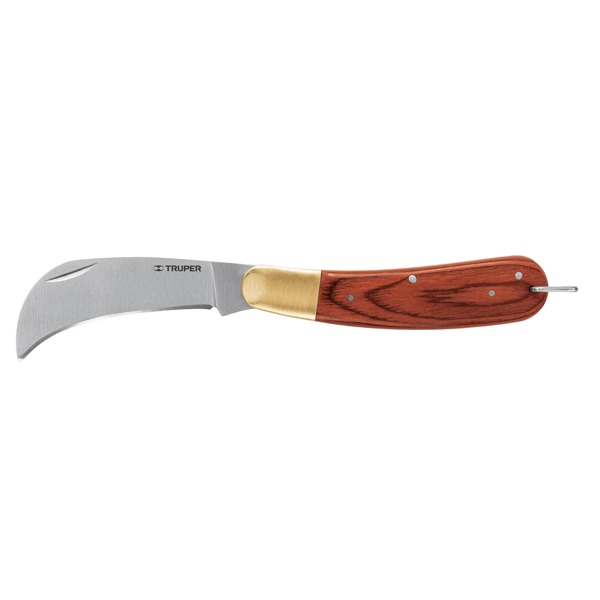 Cuchillo abatible 8' para electricista mango madera, Truper NEL-8 18539