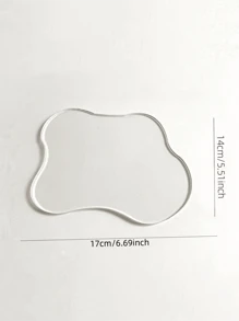 1pc Clear Geometric Shaped Coaster, Simple PMMA Waterproof Cup Coaster For Desk - Clear - View 5