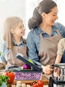 15pcs Vegetable Chopper Kit, Multi-Functional Fruit Slicer, Manual Food Chopper, Vegetables Slicer, Slicer With Container And Hand Guard, Onion Chopper, Potato Slicer,Peeler, Kitchen Gadget - one-size - View 9