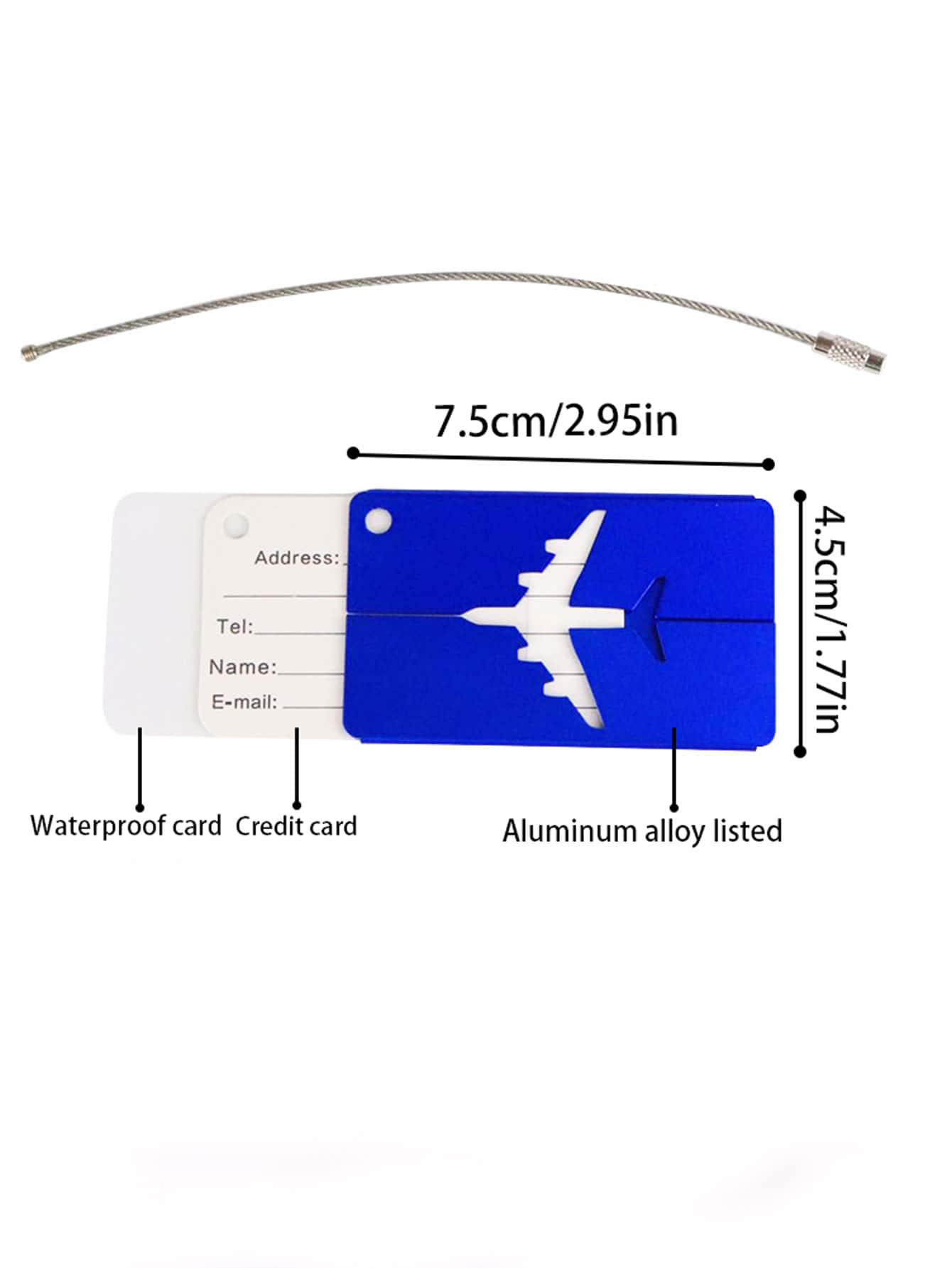 1pc Metal Luggage Tag For Airplane Checked Baggage Identification