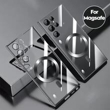 Minimalist Business Magnetic Adsorption Electroplated Case (With Tail) Compatible With IPhone 17 Pro Max/17 Pro/17/Air/16/15/14/13/12/11, S25/S25 Ultra/S25 Plus/S24 Ultra/S24 Plus/S24/S23/S22/S21 Series Magnetic Phone Case - Black - View 1