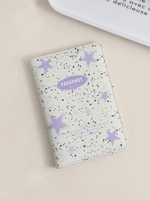 Purple Star Patterned Fashion Passport Holder - Purple - View 1