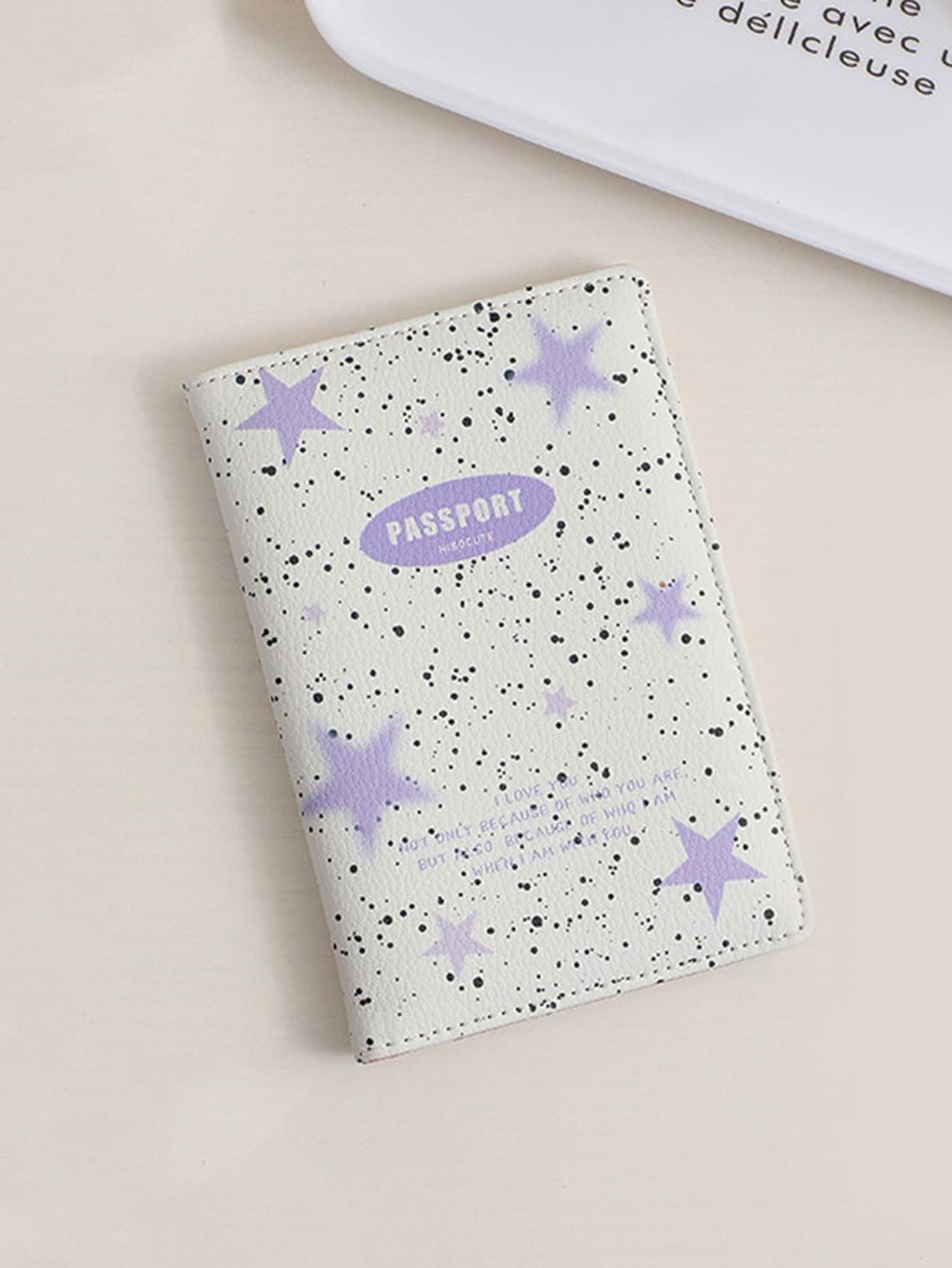 Purple Star Patterned Fashion Passport Holder - Purple - View 1