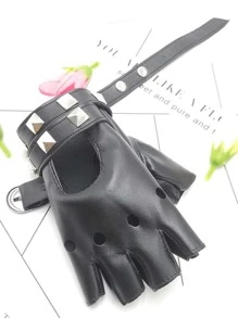 女士露指手套 - 黑色 - 查看 8