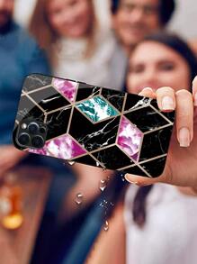 A Phone Case Slim Shockproof Scratch-Resistant,Tempered Glass Hardess Case Soft TPU Frame Exquisite Pattern Protective Phone Case Compatible With IPhone/Huawei/Samsung/Xiaomi/OPPO/OnePlus - Multicolor - View 6