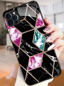 A Phone Case Slim Shockproof Scratch-Resistant,Tempered Glass Hardess Case Soft TPU Frame Exquisite Pattern Protective Phone Case Compatible With IPhone/Huawei/Samsung/Xiaomi/OPPO/OnePlus - Multicolor - View 1