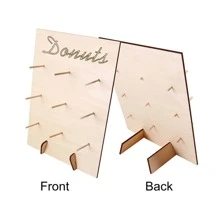 1個小型木製甜甜圈diy展示架,適用於婚禮、生日派對裝飾 - 原木色 - 查看 5