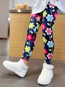 Mallas cortas de seda de leche con estampado colorido para niñas - Multicolor - Ver 3