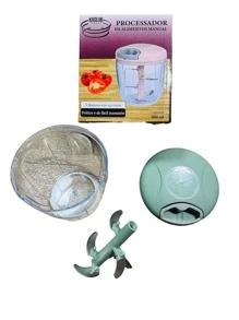 Processador de Alimentos Manual C/ 5 Lâminas 900ml - Multicolorido - Visão 2