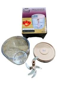 Processador de Alimentos Manual C/ 5 Lâminas 900ml - Multicolorido - Visão 3