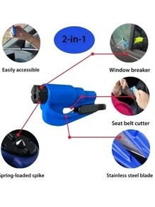 1 Miếng Ô tô/xe hơi Khẩn cấp Thoát khỏi cây búa Với Đèn tia chớp , Búa an toàn Với Dây an toàn Đồ dùng để cắt Đối với Tự động - Hồng - Xem 7