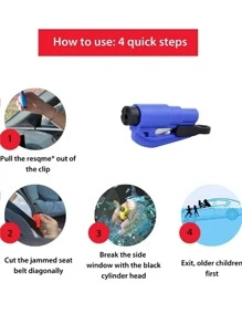 1 Miếng Ô tô/xe hơi Khẩn cấp Thoát khỏi cây búa Với Đèn tia chớp , Búa an toàn Với Dây an toàn Đồ dùng để cắt Đối với Tự động - Hồng - Xem 9