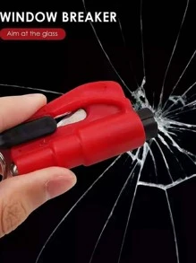 1 Miếng Ô tô/xe hơi Khẩn cấp Thoát khỏi cây búa Với Đèn tia chớp , Búa an toàn Với Dây an toàn Đồ dùng để cắt Đối với Tự động - Hồng - Xem 2