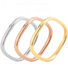 Square Closed Ring - Gold - View 2