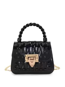 Fashionable Pvc Silicone Kids' Crossbody Bag - Black - View 4