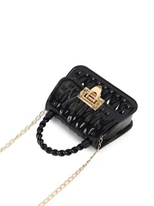 Fashionable Pvc Silicone Kids' Crossbody Bag - Black - View 7