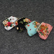可爱花卉印花锁扣 - 非常适合存放耳机钥匙等！轻巧时尚 适合周年纪念 适合生日礼物 适合白领人士 适合男性 适合女性 适合女士 钱包 迷你钱包 钱包 零钱包 - 黑色 - 查看 6