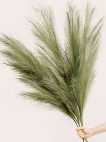 3,62FT 3 în 1 iarbă artificială de pampas mare, moale și pufoasă, floare artificială lungă, stuf artificial din plastic, 1 plantă artificială pompoasă verde măsliniu, floare artificială falsă, iarbă decorativă boho din stuf pentru umplerea vazei, decor de casă, petrecere de nuntă, decor de petrecere de toamnă, decor de sufragerie, decor de masă pentru recoltă, decor, decor de Halloween sau de Ziua Recunoștinței, decorațiuni de Crăciun pentru brad/cunună, Ziua Îndrăgostiților, cadouri pentru ziua de naștere, absolvire, decor de toamnă, toamnă