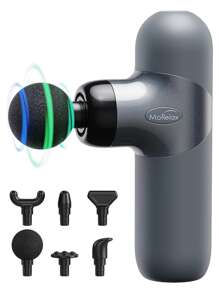Morelax Portable Percussion Mini Massage Gun, Muscle Massager With 5 Speed, Father's Day Gifts - Grey - View 2