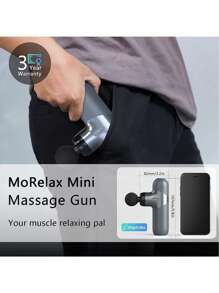 Morelax Portable Percussion Mini Massage Gun, Muscle Massager With 5 Speed, Father's Day Gifts - Grey - View 4