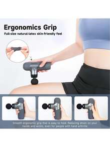 Morelax Portable Percussion Mini Massage Gun, Muscle Massager With 5 Speed, Father's Day Gifts - Grey - View 5