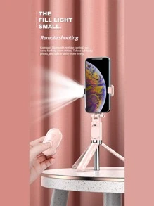 1入組可折疊自拍杆三腳架兩種款式隨機發貨 - 粉色 - 查看 6