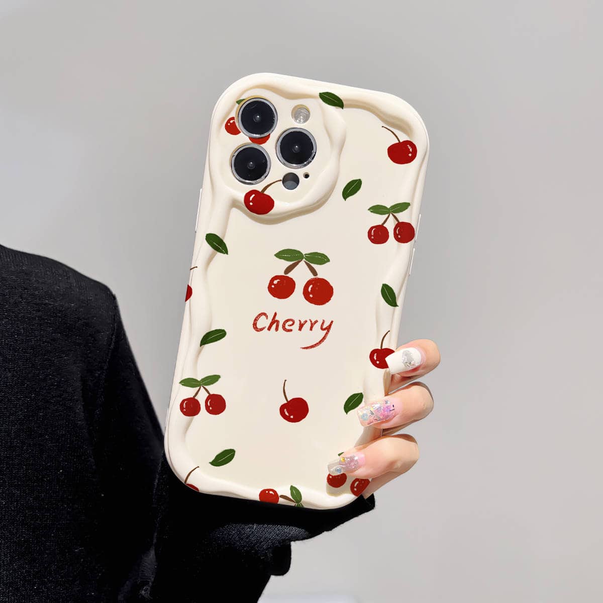 Custodia per telefono con motivo a ciliegie - Multicolore - Visualizzare 1
