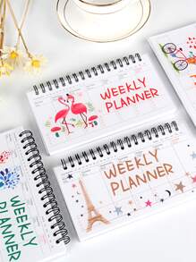 1入組隨機色每日計劃和周度計劃和活頁和線圈筆記本 - 彩色 - 查看 1