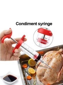 1pc Kitchen Turkey Injector, Plastic Marinade Needle For Grilling & Roasting, Flavor Injector Cooking Tools