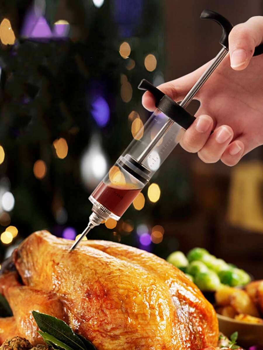 1pc Kitchen Turkey Injector, Plastic Marinade Needle For Grilling & Roasting, Flavor Injector Cooking Tools