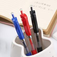 壓力中性筆,黑色紅色藍色0.5mm子彈頭,辦公室簽字筆3入組