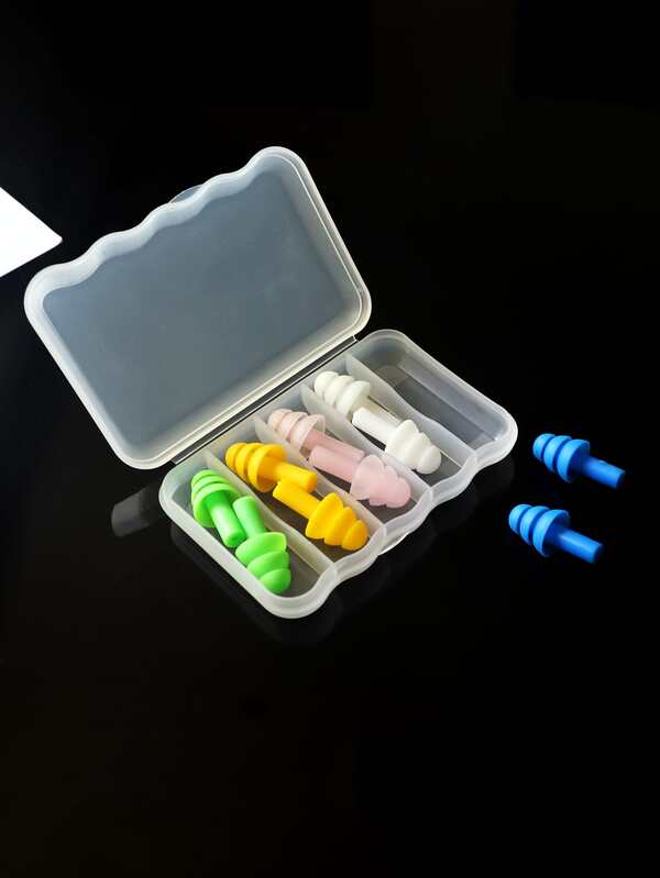 5pairs/pack Random Tree Shaped Tpe Solid Color Noise Reduction Earplugs For Home