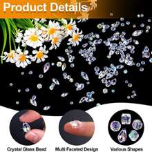 300颗异形水晶玻璃珠混合极光幻彩玻璃水晶珠散珠切割扁珠DIY首饰配件玻璃雨滴手工耳环项链半成品吊坠水滴形配件材料Ab色心形尖珠切割玻璃水晶珠手工DIY手链项链串珠配件