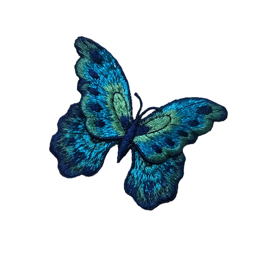 3 Pezzi Colorate Applicazioni Ricamate Di Farfalla Per Vestiti, Scarpe, Cappelli, Senza Supporto Adesivo - Blu reale - Visualizzare 1