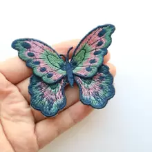 3入組彩色蝴蝶刺繡貼片,雙層設計&可水溶工藝,適用於服裝、鞋子、帽子裝飾配件(無膠黏背) - 粉色 - 查看 2