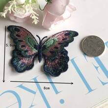 3入組彩色蝴蝶刺繡貼片,雙層設計&可水溶工藝,適用於服裝、鞋子、帽子裝飾配件(無膠黏背) - 粉色 - 查看 5